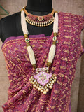 Deep Fuchsia Chikankari Saree