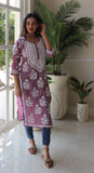 Plum Pink Muslin Cotton Kurta