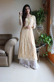 Rose gold net anarkali