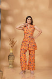 Orange Printed Cotton Co-ord Set