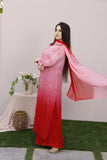 Roshni Georgette Straight Kurta Set Rose Pink With Red  Shaded