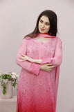 Roshni Georgette Straight Kurta Set Rose Pink With Red  Shaded