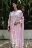 Baby Pink Georgette Kurti Set