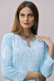 Myra - Modal Gharara Set - Sky Blue