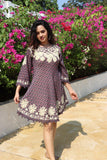 Pink phool cotton mul dress