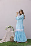 Myra - Modal Gharara Set - Sky Blue