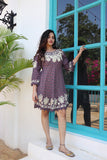 Pink phool cotton mul dress