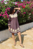 Pink phool cotton mul dress