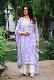 Lavender Georgette Kurti Set