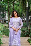 Lavender Georgette Kurti Set