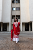 Cherry Red Georgette Kurta Set